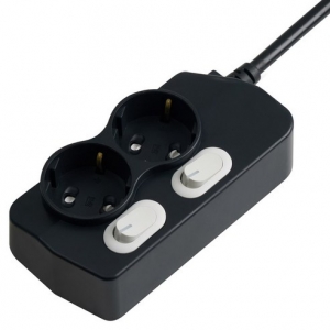 보에담 멀티탭 개별스위치 블랙 2구