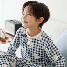 강아지체크 소프트웜 파자마세트